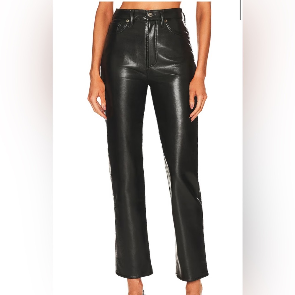 AGOLDE Straight Leg Leather Pants